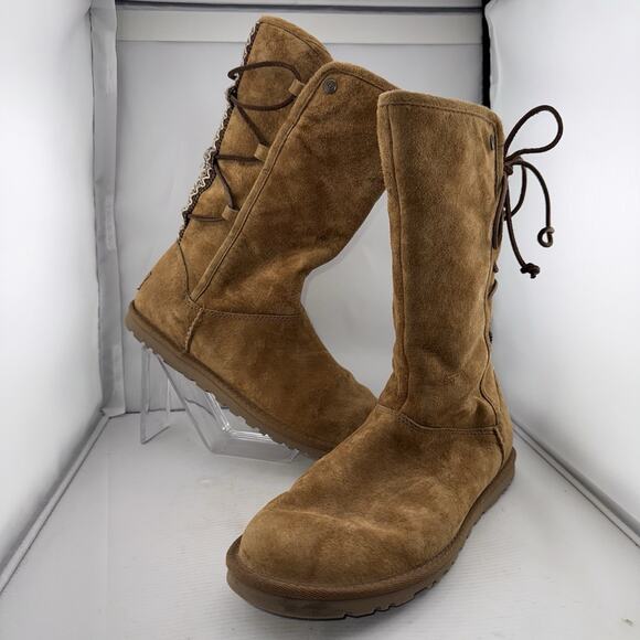 UGG Shoes - UGG Australia 1010820 Tasman Suede Boots Womens 8M Chestnut Pull On Back Lace